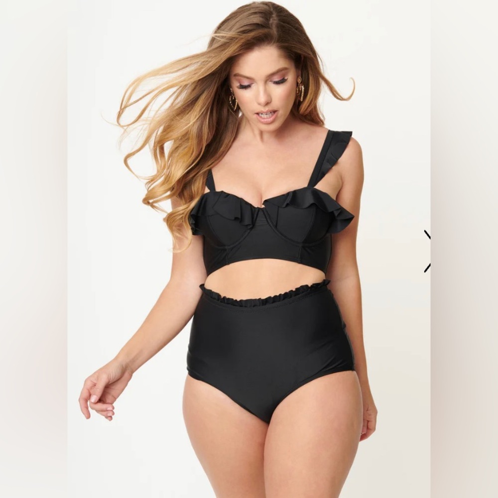 Unique Vintage NWT Southampton Swim Top‎ & High Waist Cape May Swim Bottom SET